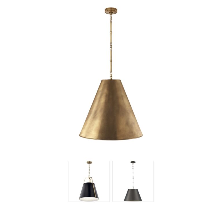 Visual Comfort Signature Collection Thomas O'Brien Goodman Large Pendant in Hand-Rubbed Antique Brass
