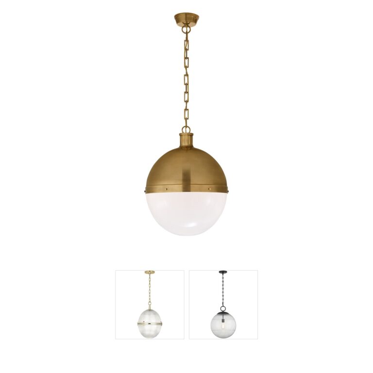 Visual Comfort Thomas O'Brien Hicks Hand-Rubbed Antique Brass Pendant
