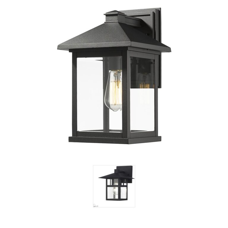 Z-Lite Portland Black Aluminum Outdoor Wall Light