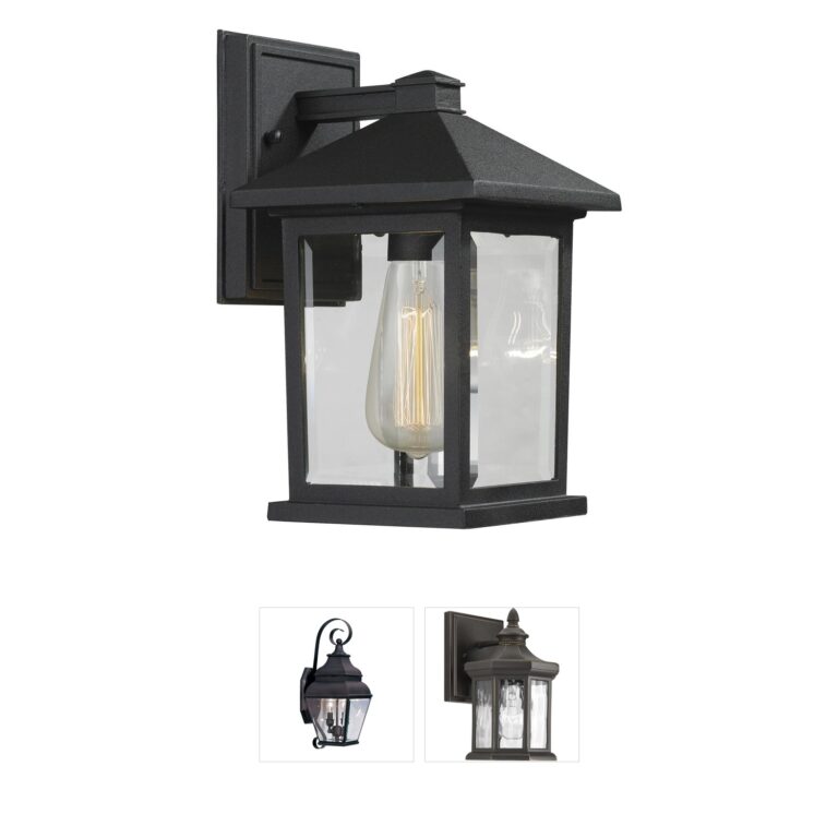 Z-Lite Portland Black Outdoor Wall Light with Clear Beveled Glass