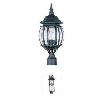 Maxim Lighting Crown Hill 3-Light Die Cast Aluminum Outdoor Post Lantern in Black