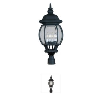 Maxim Lighting Crown Hill Black Die-Cast Aluminum Post Lantern