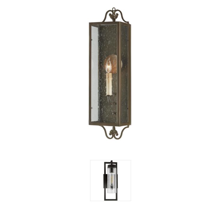 Currey & Company Wolverton Bronze Verdigris Wrought Iron Wall Sconce
