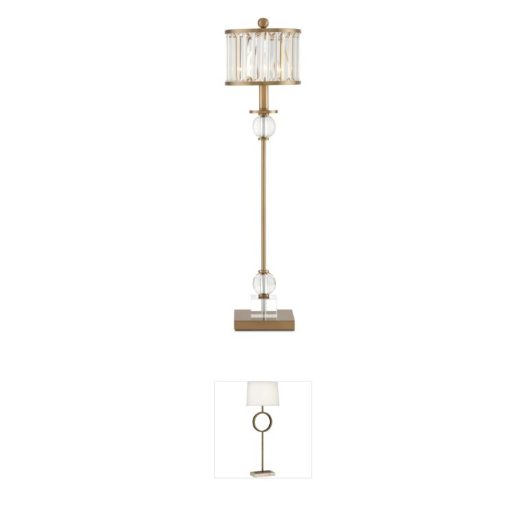 Currey & Company Parfait Crystal and Antique Brass Table Lamp