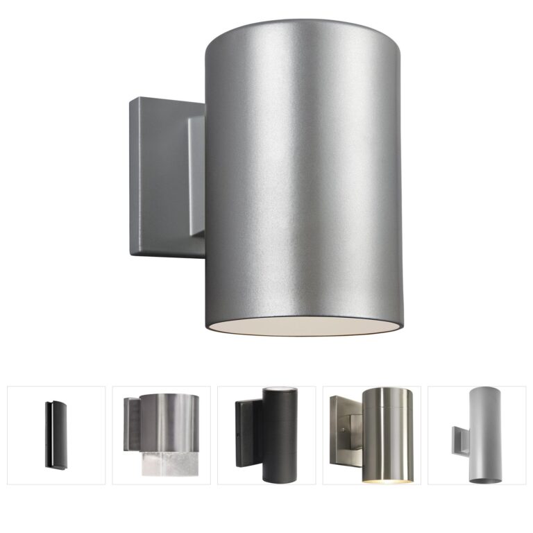 Visual Comfort Studio Collection Outdoor Cylinders Brushed Nickel Wall Sconce