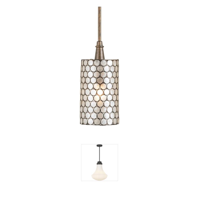 Currey & Company Regatta Capiz Shell and Iron Pendant