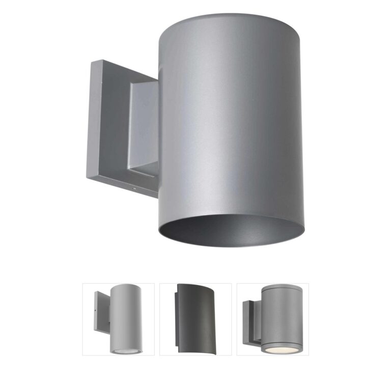 Progress Lighting Cylinder Metallic Gray LED Outdoor Wall Sconce