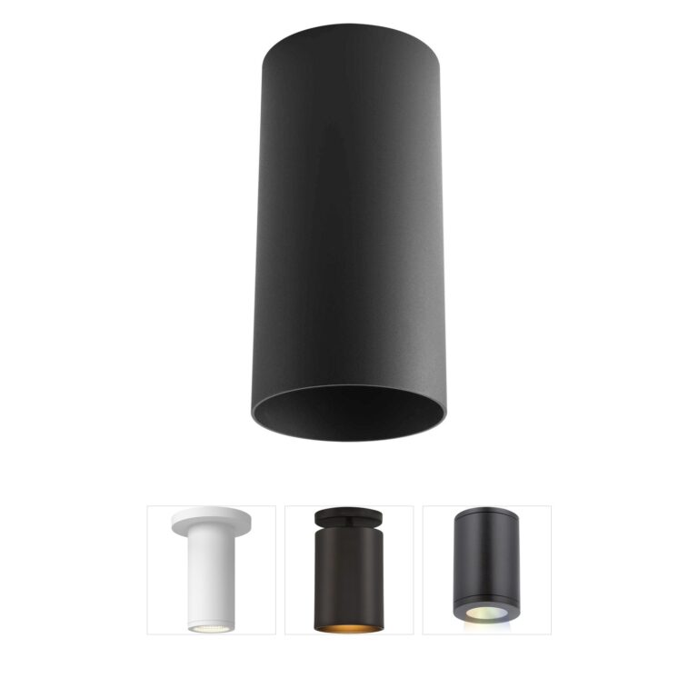 Progress Cylinder Black LED Outdoor Ceiling Light