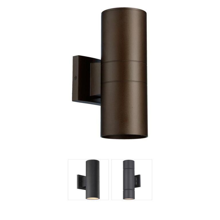 Quorum International Cylinder 2-Light Outdoor Wall Mount in Oiled Bronze