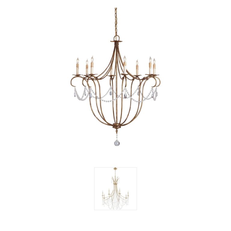 Currey & Company Crystal Light Rhine Gold Crystal Chandelier