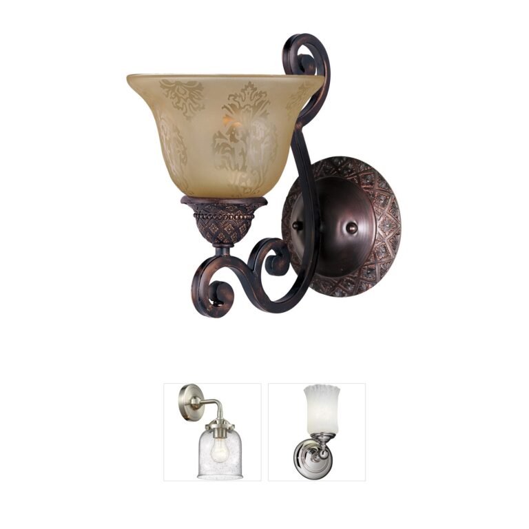 Maxim Lighting Symphony Collection Oil Rubbed Bronze Wall Sconce with Amber Glass