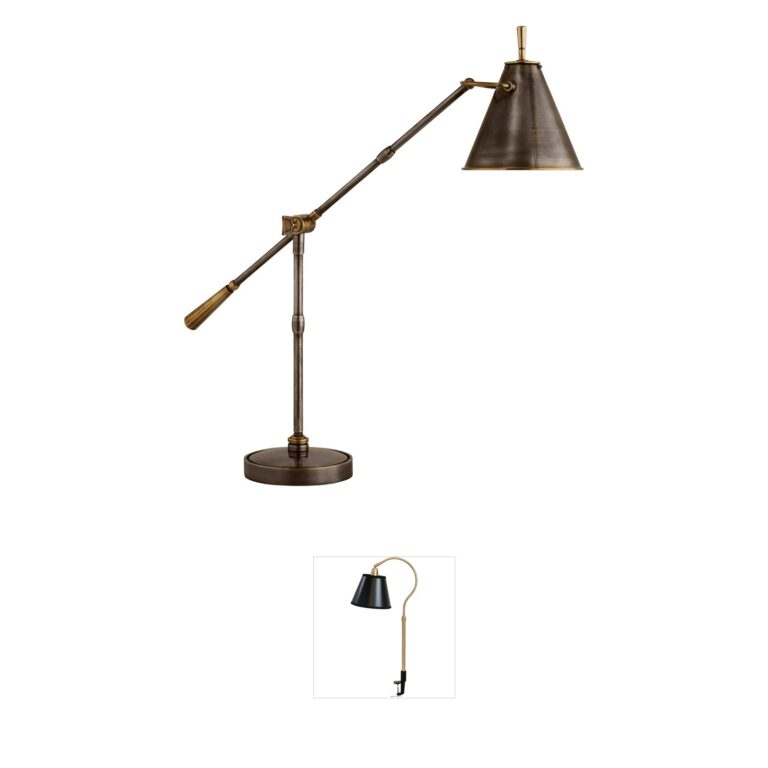 Visual Comfort Goodman Table Lamp in Bronze & Antique Brass