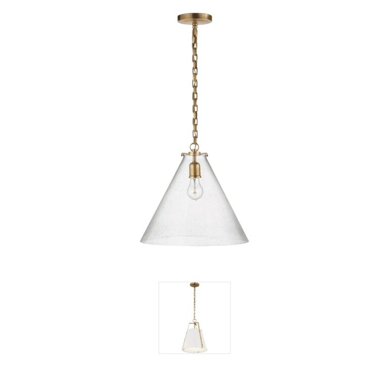 Visual Comfort Signature Collection Thomas O'Brien Katie6 Seeded Glass Conical Pendant