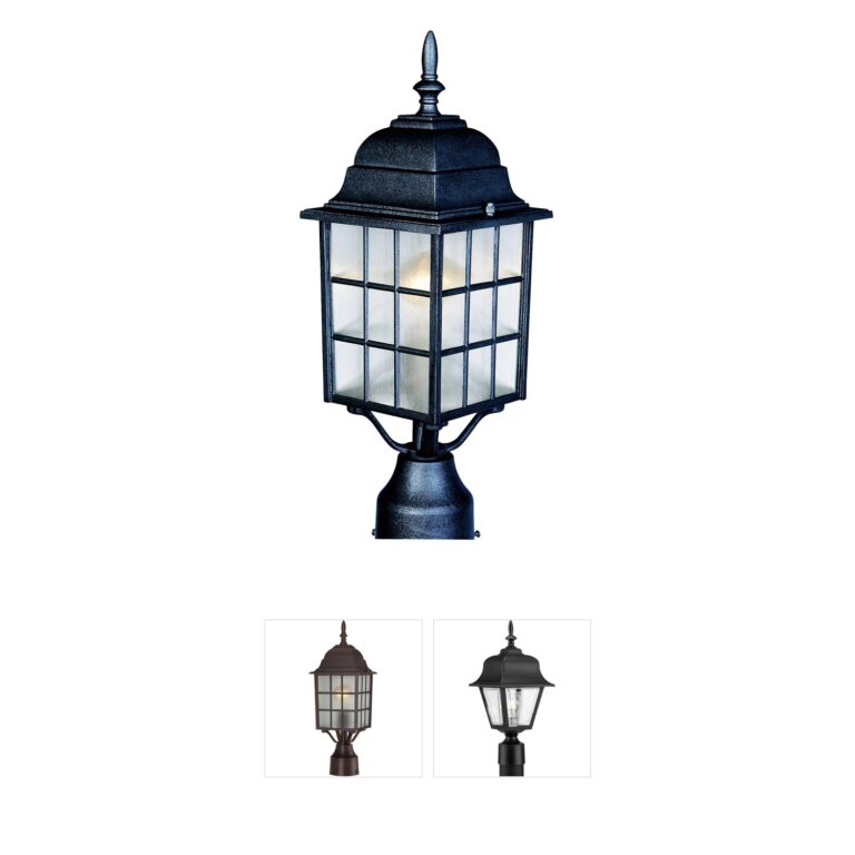 Maxim Lighting North Church Black Aluminum Outdoor Post Lantern