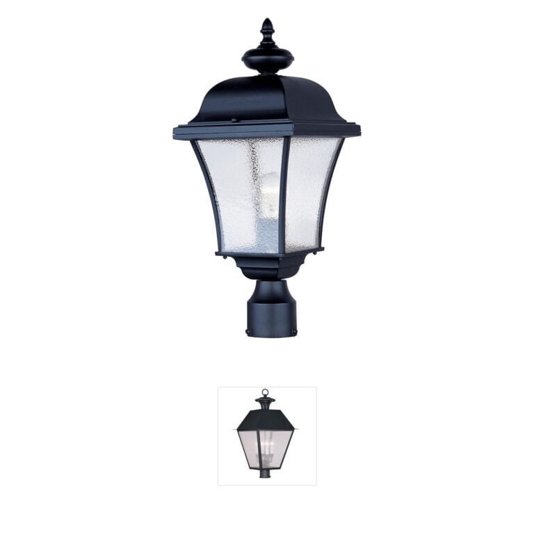 Maxim Lighting Senator Die Cast Aluminum Outdoor Post Lantern with Seedy Glass