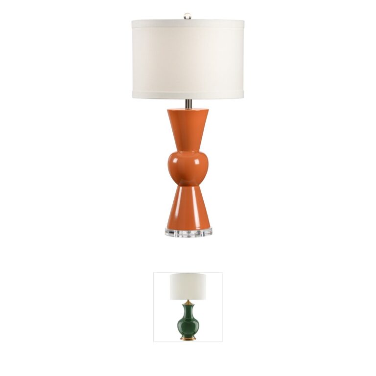 Wildwood MarketPlace Orange Glaze Porcelain Table Lamp