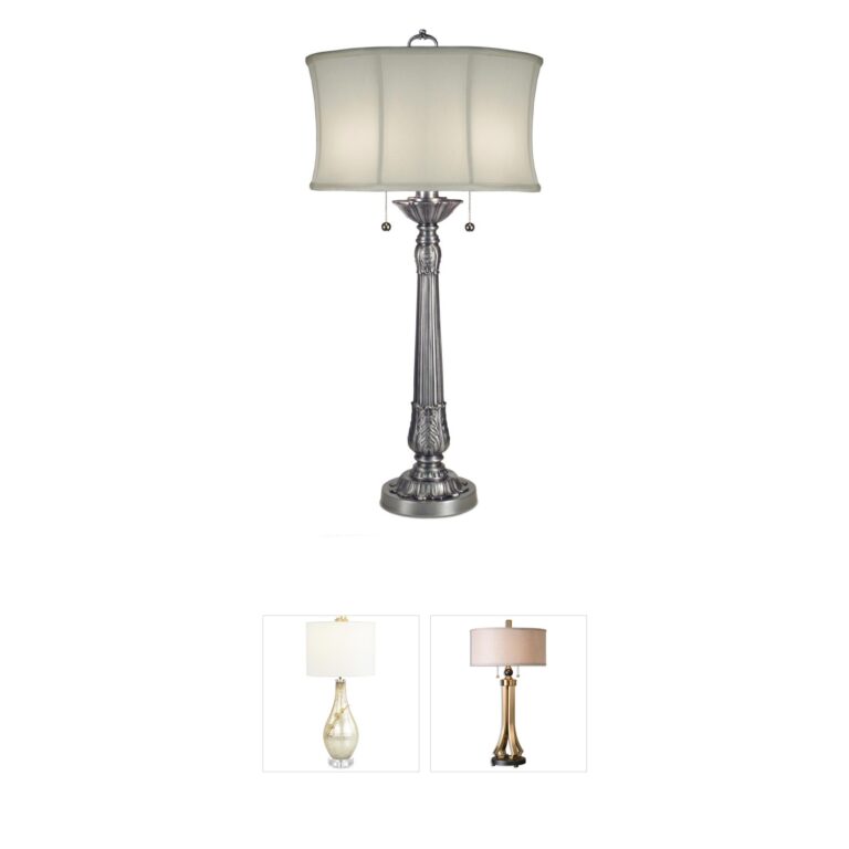 Stiffel Lamps Ellie Pewter Table Lamp with Double Pull Chain