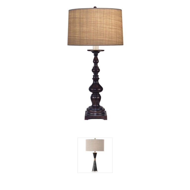 Stiffel Ellie Japanese Bronze & Raffia Table Lamp