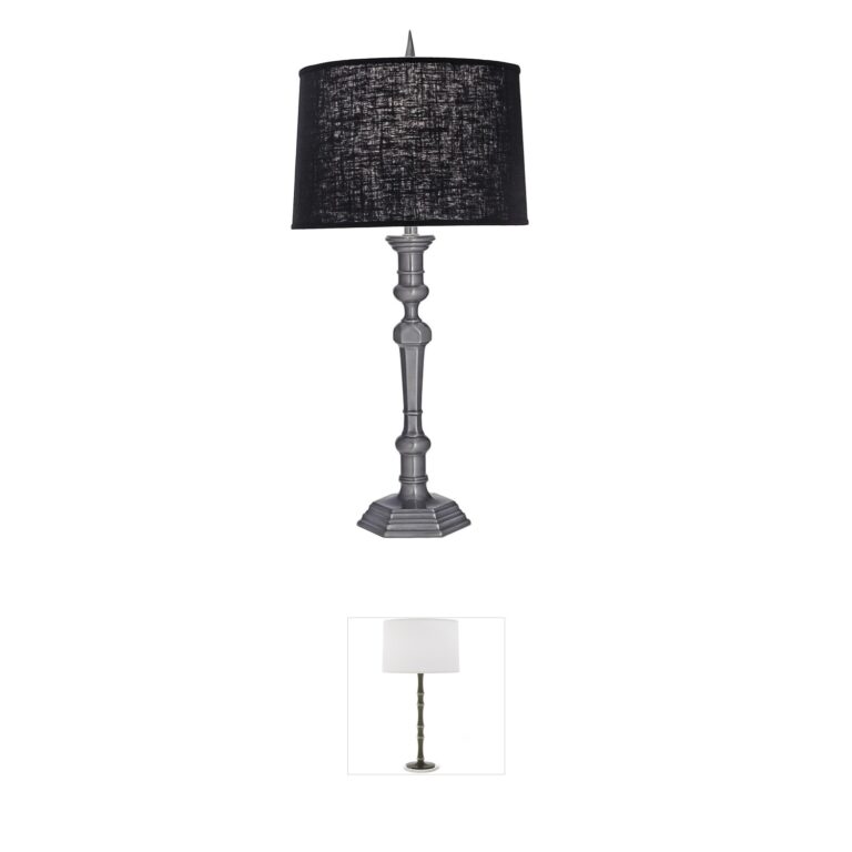 Stiffel Lamps Ellie Gun Metal Table Lamp with Chelsea Black Shade