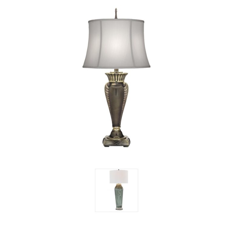 Stiffel Lamps Ellie Roman Bronze Table Lamp with Silk Shade