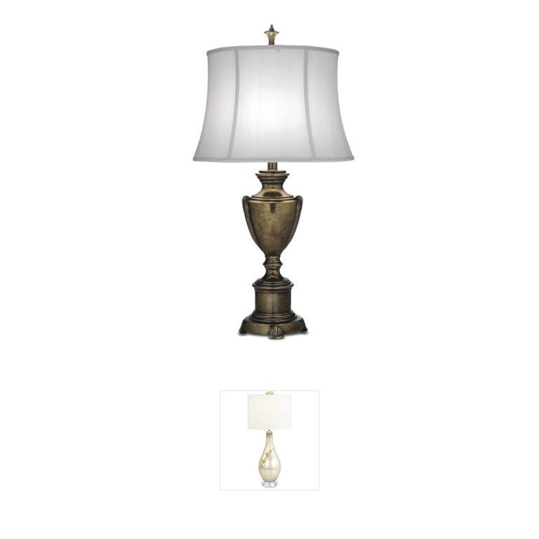 Stiffel Ellie Smoked Umber Table Lamp with Silk Shantung Shade