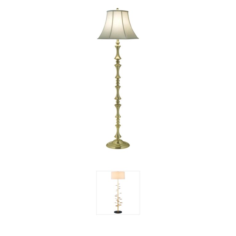 Stiffel Ellie Satin Brass Floor Lamp with Pearl Supreme Satin Shade