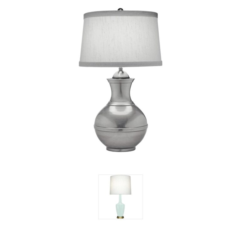 Stiffel Ellie Antique Nickel Table Lamp with Global White Shade