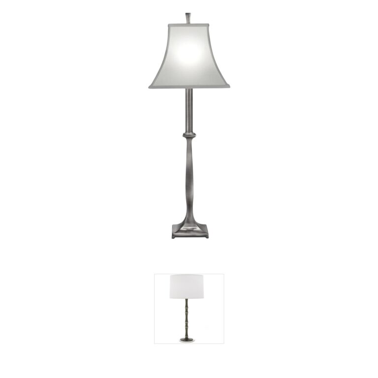 Stiffel Ellie 29-Inch Antique Nickel Buffet Lamp with Silk Shantung Shade