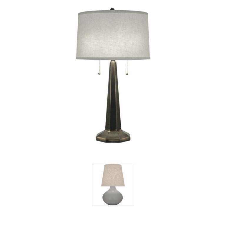 Stiffel Lamps Ellie Oxidized Bronze Table Lamp with Cream Shade