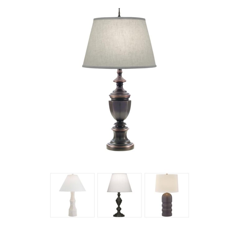 Stiffel Ellie Oxidized Bronze Table Lamp with Cream Shade