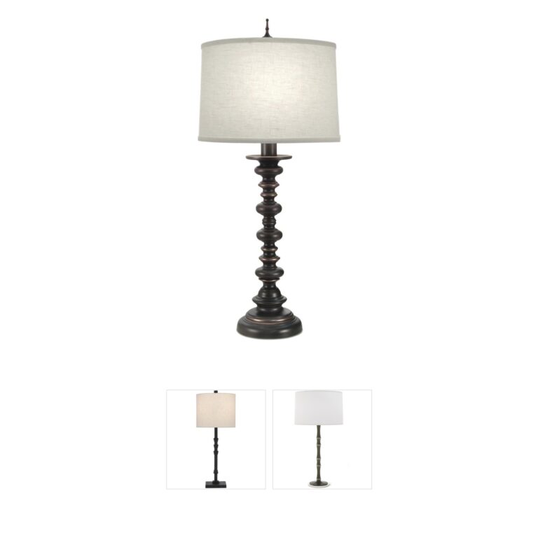 Stiffel Ellie Oxidized Bronze Table Lamp with Cream Aberdeen Shade