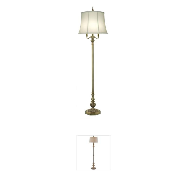 Stiffel Ellie Antique Brass Floor Lamp with Ivory Shade