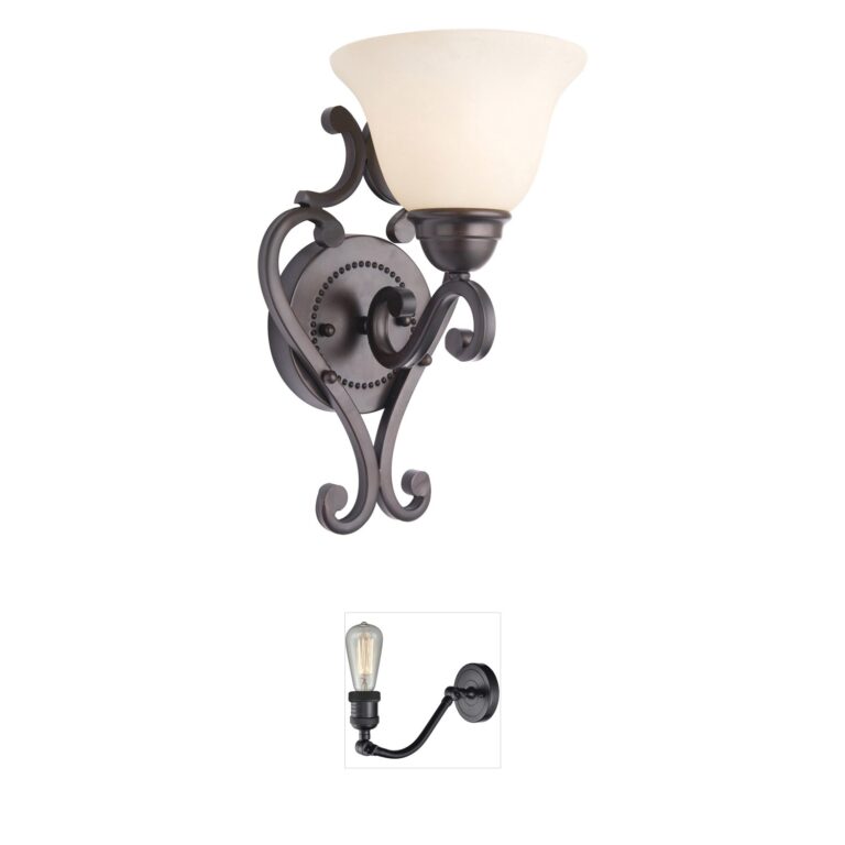 Maxim Lighting Manor 1-Light Oil Rubbed Bronze Sconce with Frosted Ivory Glass