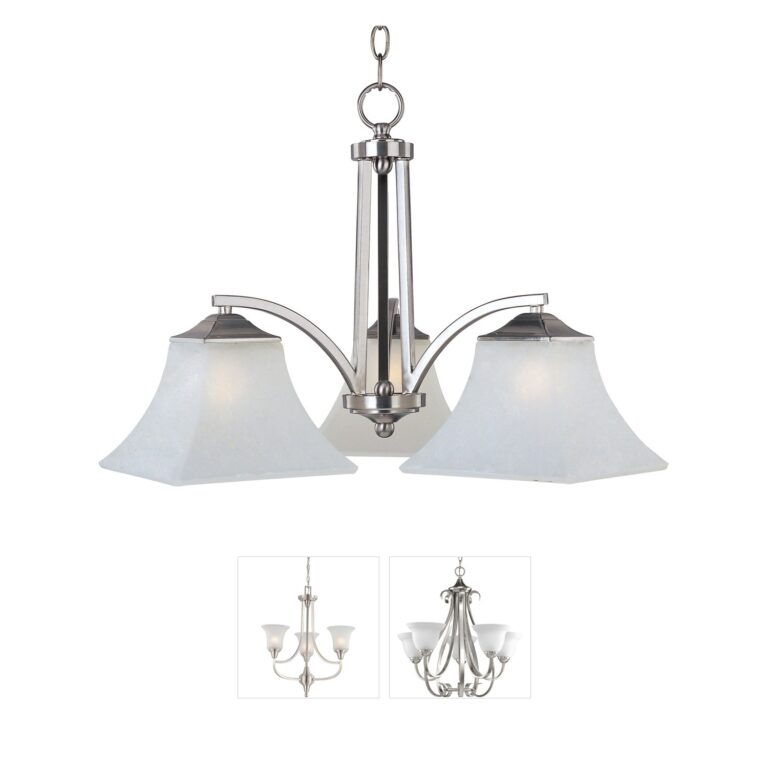 Maxim Lighting Aurora Satin Nickel & Frosted Glass Chandelier