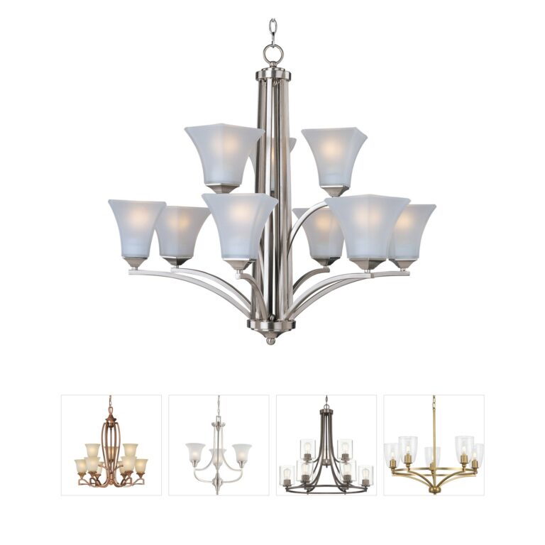 Maxim Lighting Aurora 9-Light Satin Nickel Chandelier
