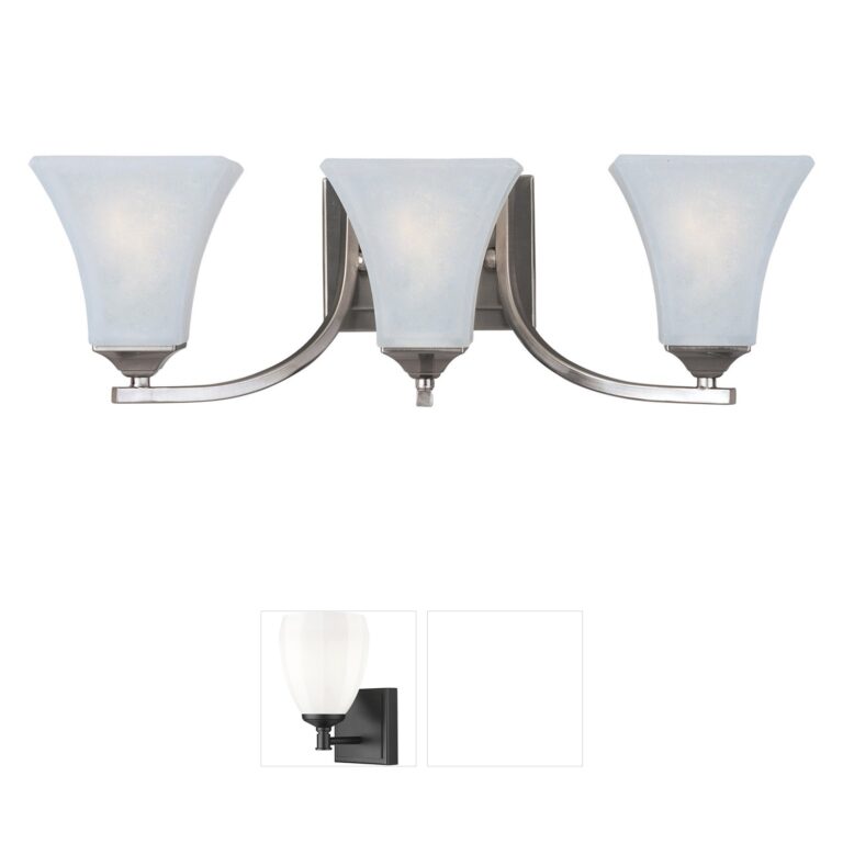 Maxim Lighting Aurora 3-Light Satin Nickel Bath Vanity with Frosted Glass