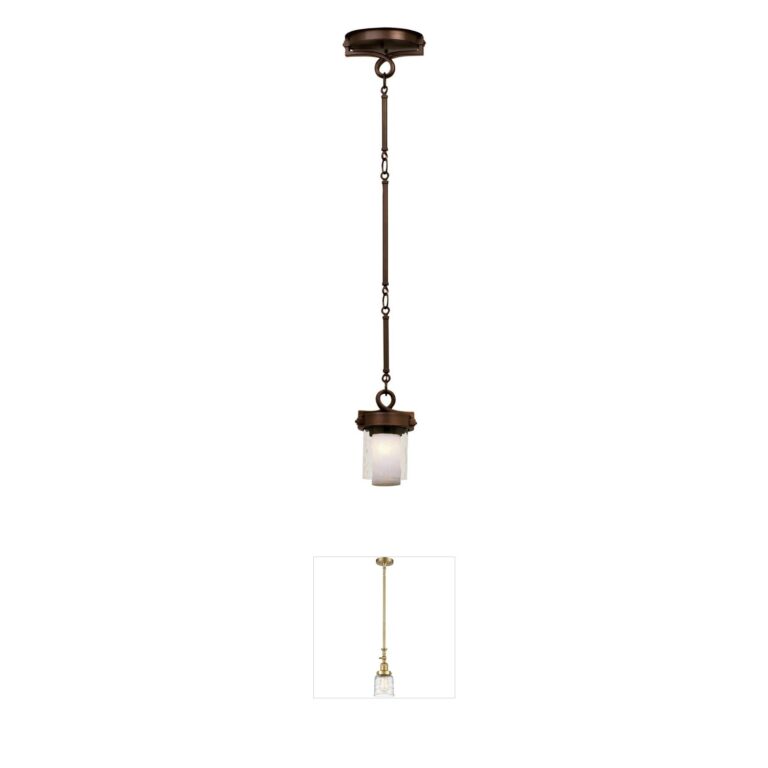 Kalco Newport Hand-Forged Iron & Water Glass Mini Pendant