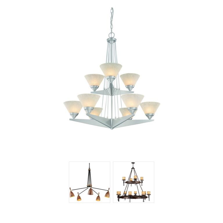 Dolan Designs Avanti Satin Nickel Chandelier with Glacier Glass