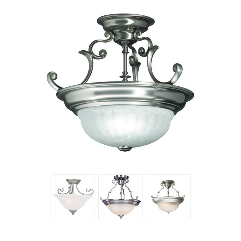 Dolan Designs Richland Collection Alabaster Glass Semi-Flush Mount