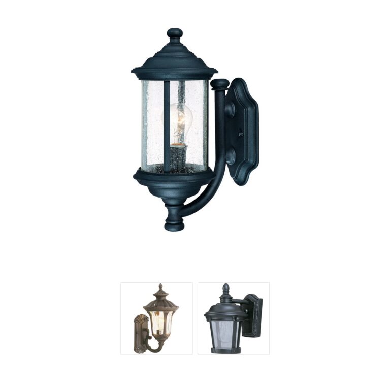 Dolan Designs Walnut Grove Black Outdoor Wall Light with Seedy Glass