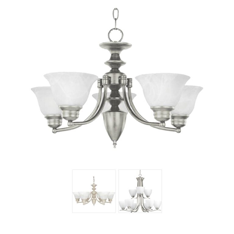 Maxim Lighting Malaga Collection Satin Nickel & Glass Chandelier