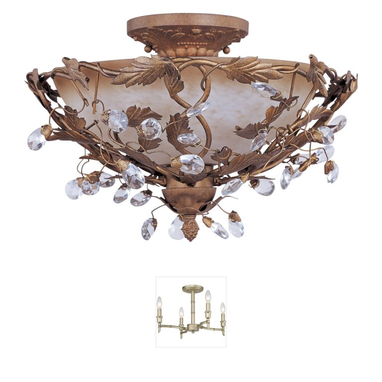 Maxim Lighting Elegante Etruscan Gold Semi-Flush Mount