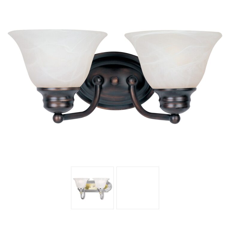 Maxim Lighting Malaga 2-Light Oil Rubbed Bronze Vanity with Marble Glass