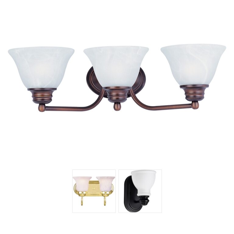 Maxim Lighting Malaga Oil Rubbed Bronze Vanity Light with Marble Glass
