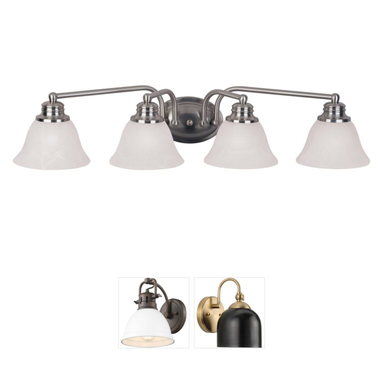 Maxim Lighting Malaga Satin Nickel 4-Light Vanity with Marble Glass