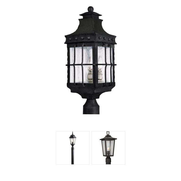 Maxim Lighting Nantucket 3-Light Country Forge Post Lantern