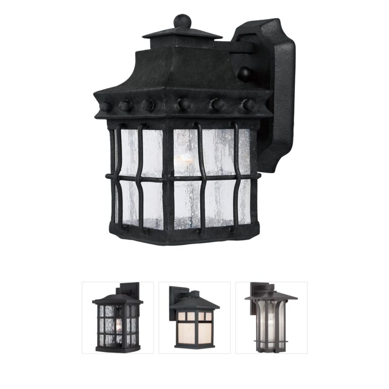 Maxim Lighting Nantucket Steel Outdoor Lantern with Seedy Glass