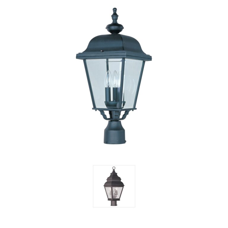 Maxim Lighting Builder Cast Black Aluminum Post Lantern