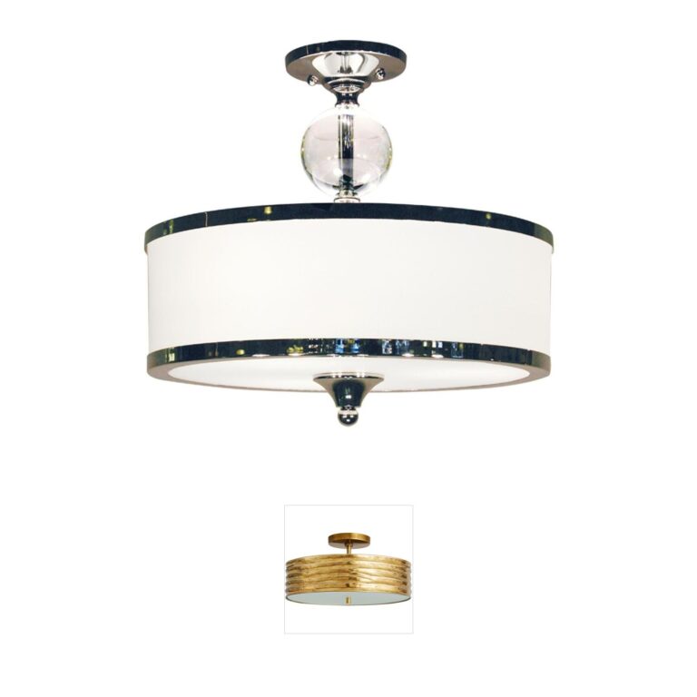 Z-Lite Cosmopolitan Chrome & Opal Glass Semi-Flush Mount
