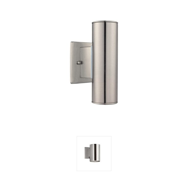 Eglo Riga Stainless Steel 2-Light Outdoor Wall Sconce